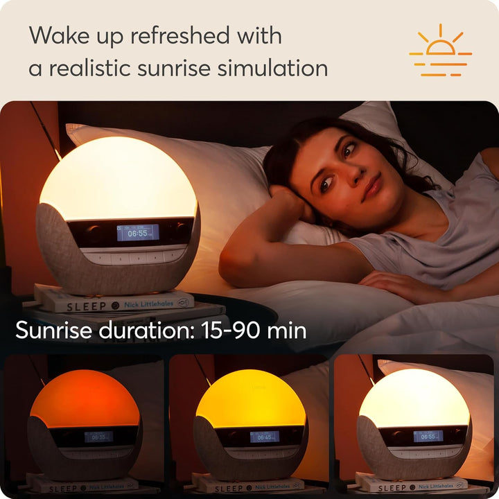 Bodyclock Luxe 700FM - Wake-Up Light with FM Radio, Bluetooth Speakers & Low-Blue Light for Sleep