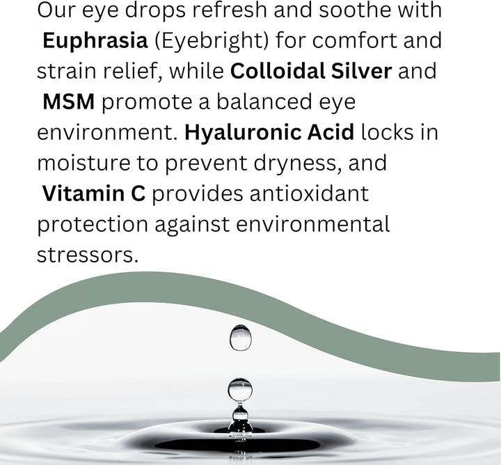 Colloidal Silver All Natural Eye Drops with Euphrasia & MSM 30Ml
