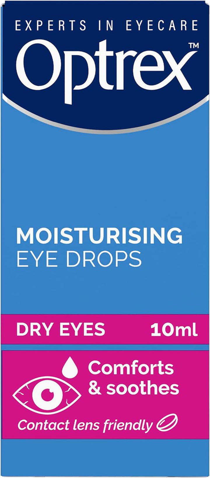 10 Ml Moisturising Eye Drops: Contact Lens Safe, Relieves Irritation, Soothes Inflammation, Hydrates, Provides Comfort for Dry and Sensitive Eyes