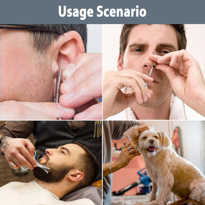 Stainless Steel Nose Hair Scissors for Men Women Trimming Facial Hair Eyebrow Ear Hair
