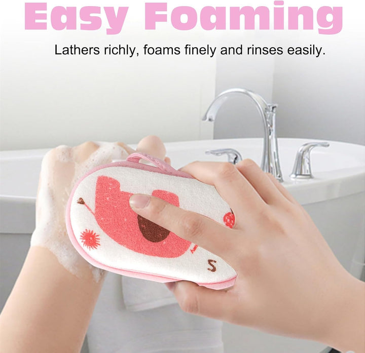 3-Pack Elephant Baby Bath Sponges - Ultra-Soft 3-Layer Wash Sponges for Newborns & Toddlers, Gentle Hypoallergenic Bathing Sponges for Sensitive Skin, Breathable & Quick-Drying (Cute Animal Design)