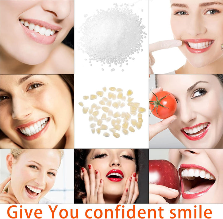 Temporary Tooth Repair Kit Fix Broken Teeth Dental Repair Kit Tooth Bead Tooth Filling Replacement False Teeth Adhesive Thermal Fitting Beads Tooth Veneer for Missing Cracked Chipped Chipped Tooth