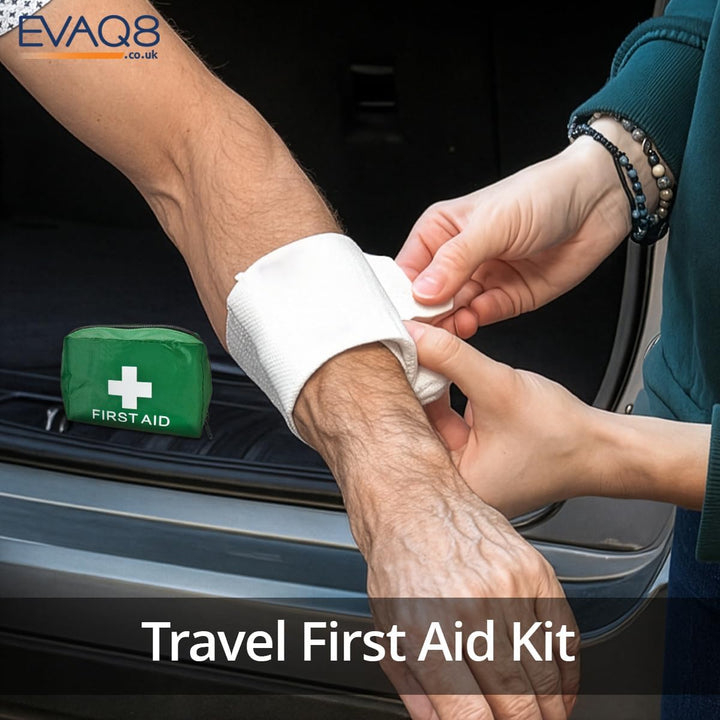 Advanced Car Safety Kit with Extinguisher and Torch UK Standard Parts Includes Warning Triangle, First Aid Kit, Emergency Blanket, Safety Hammer, Torch, High Visibility Vest, Carry Bag