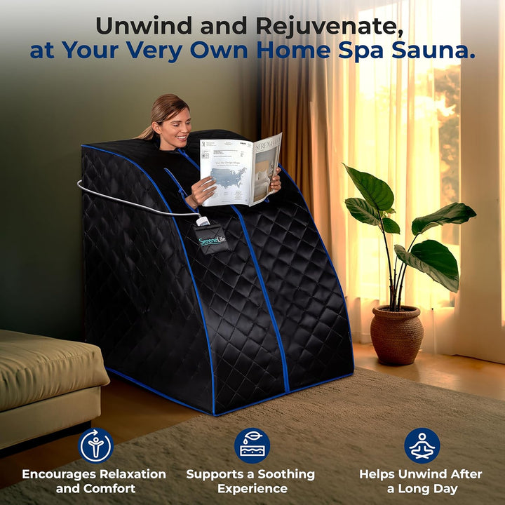 , Sauna, Home Sauna Tent, Portable Sauna, Infrared Sauna, Home Steam Sauna, Steam Room, Sauna Bag, One Person Indoor Sauna Box with Heating Foot Pad, Portable Chair and Remote Controller