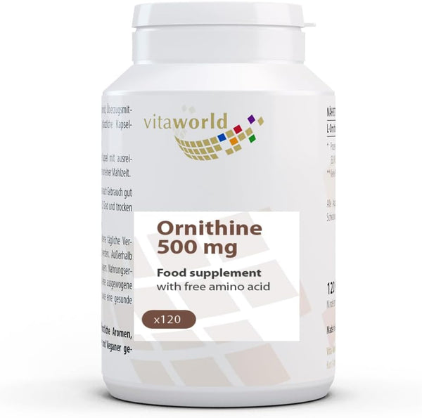 L-Ornithine 500Mg 120 Vegetarian Capsules Made in Germany