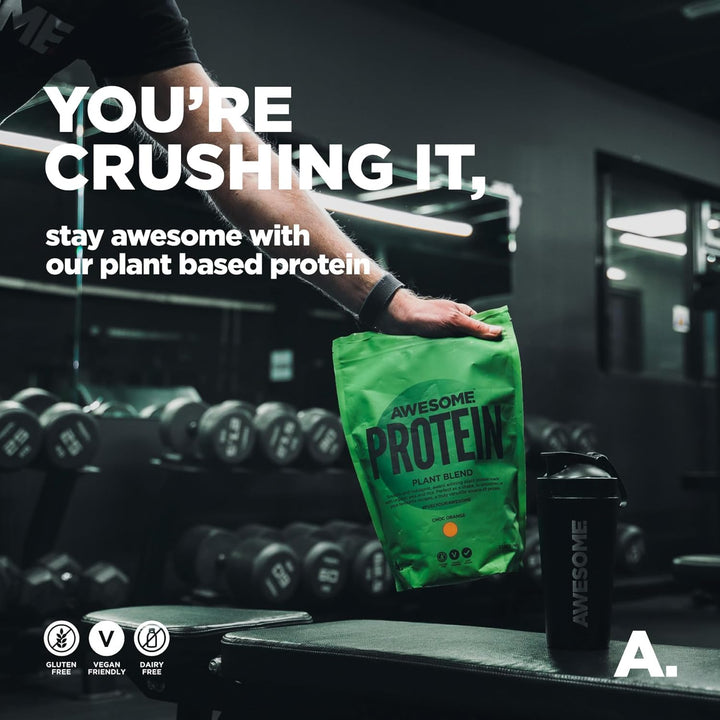 Awesome Supplements – Vegan Protein Powder – Organic 1KG – High Protein Plant-Based Powder – 21,6 G Protein per Serving – Low Calorie, Low Sugar – Pea Protein, Organic Protein (1 KG, Choc & Nut)