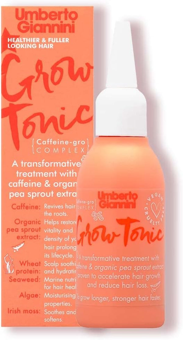 Grow Tonic - Vegan & Cruelty Free Hair Growth Treatment - Unique Gro-Complex with Caffeine Reduces Hair Loss within Two Weeks - Bio-Active Natural Ingredients - 75 Ml