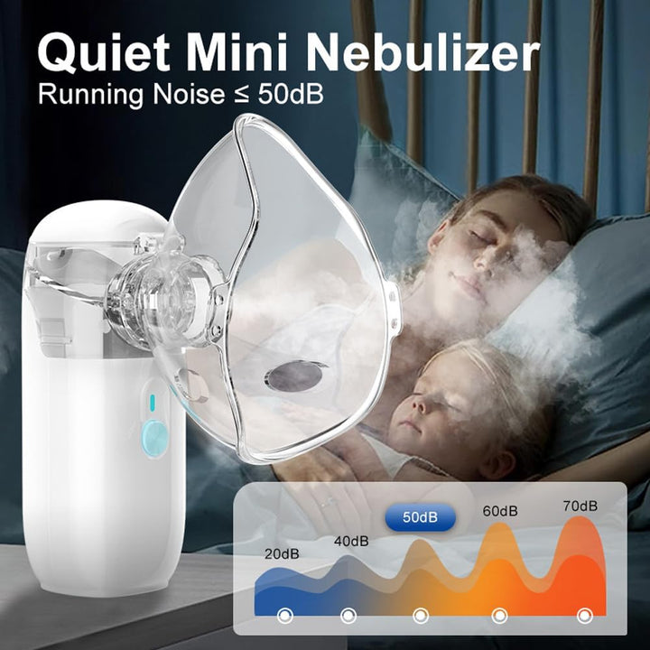 Nebuliser Machine for Kids Adults, Ultra Quiet Design, USB-C Rechargeable, Easy Clean Personal Humidifier for Home, Travel, Bedroom Use