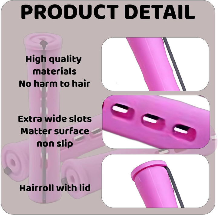 71 Pcs Perm Kit with 30 Pcs Perm Rods, 40 Pcs Papers and 1 Steel Rat Tail Comb for Short Hair for Home Hair Styling, DIY Perming Kit for Women