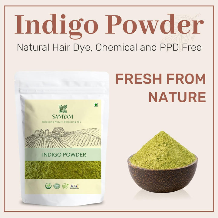 Natural Indigo Powder - 500G Pack | Natural Hair Dye, Chemical and PPD Free
