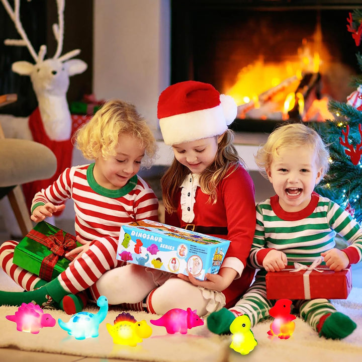 Baby Bath Toys, 6 PCS LED Kids Sensory Toys, Liquid Sensor Light up Dinosaur for Autism