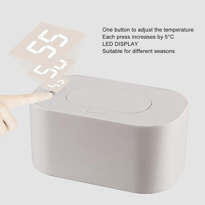 Wipe Warmer for Babies, Heated Wipes Dispenser, Keep Wipes Fresh for Travel Home Office Car, Polypropylene (PP), 80 Sheets Capacity