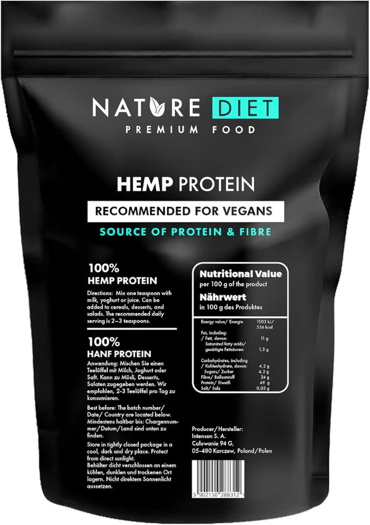 - Hemp Protein 1000G , Vegan , Protein Powder , Plant-Based