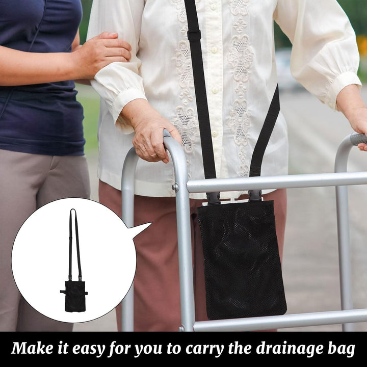 Catheter Night Bag Stand, Concealed Catheter Bag Holder, Catheter Leg Bag Holder with Adjustable Strap, Urine Catheter Bag, Secure & Discreet for Urostomy & Foley Catheter Users (Black)