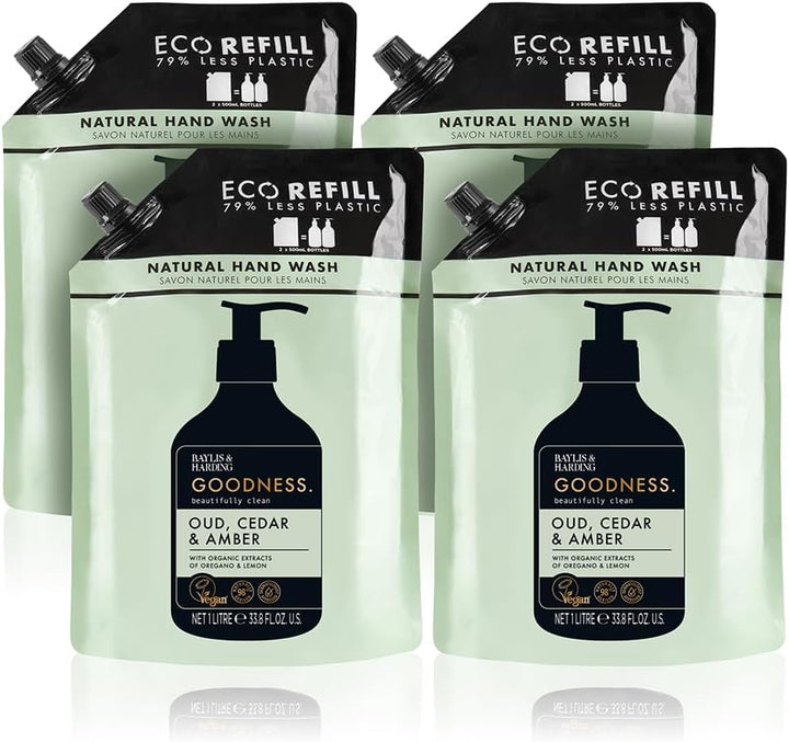 Goodness Oud, Cedar and Amber Body Wash, 500 Ml (Pack of 3) - Vegan Friendly