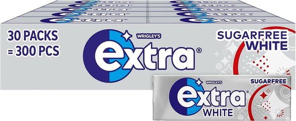 Wrigley'S  White Chewing Gum, Peppermint Flavour, 30 Packs of 10 Pieces, Sugar Free Bulk Pack Gum with Xylitol (300 Pieces)-Packaging May Vary