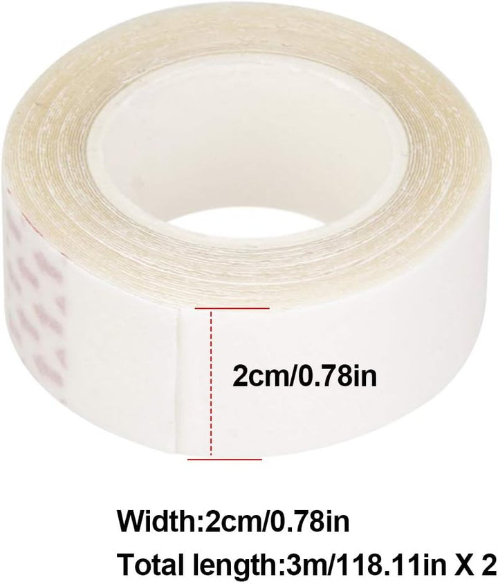 2 Rolls 6 Meters Double Sided Wig Tape, 20Mm Hypoallergenic, Body Adhesive for Hair Extensions, Toupee