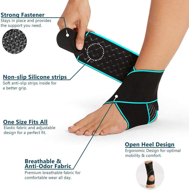 Ankle Support Brace Adjustable Breathable Elastic Nylon Material Fit for Most Size Use for Sports