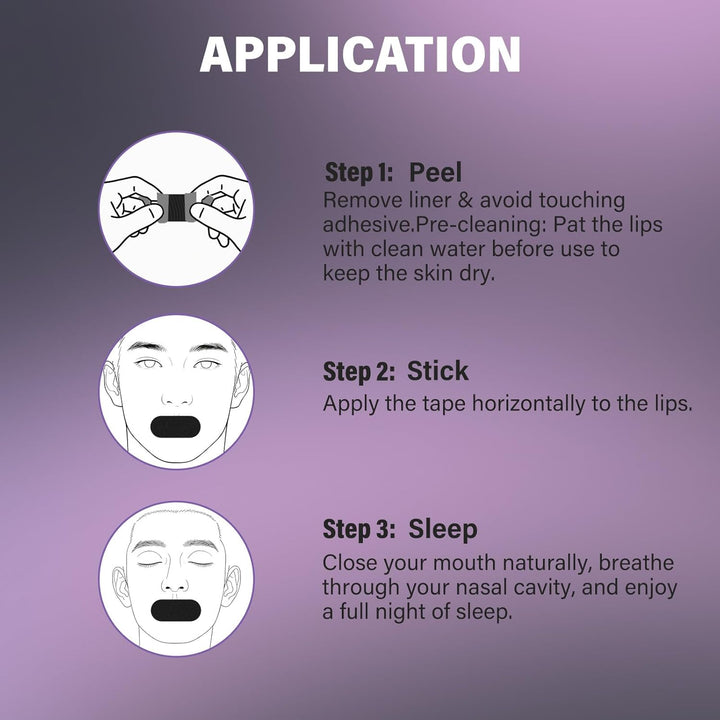 40 PCS Mouth Tape for Sleeping - anti Snoring Strips, Hypoallergenic & Breathable Mouth Strip for Men & Women, Nighttime Mouth Breathing Aid, Comfortable Sleep Tape with Gentle Adhesion