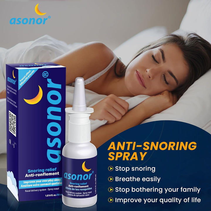 Snoring Nasal Spray (30Milliliter), Effective Snore Stopper Drops for Better Sleep, Snore Relief Remedy Opens up the Throat Air Passage, Enables Better Breathing, Natural Anti-Snoring Solution
