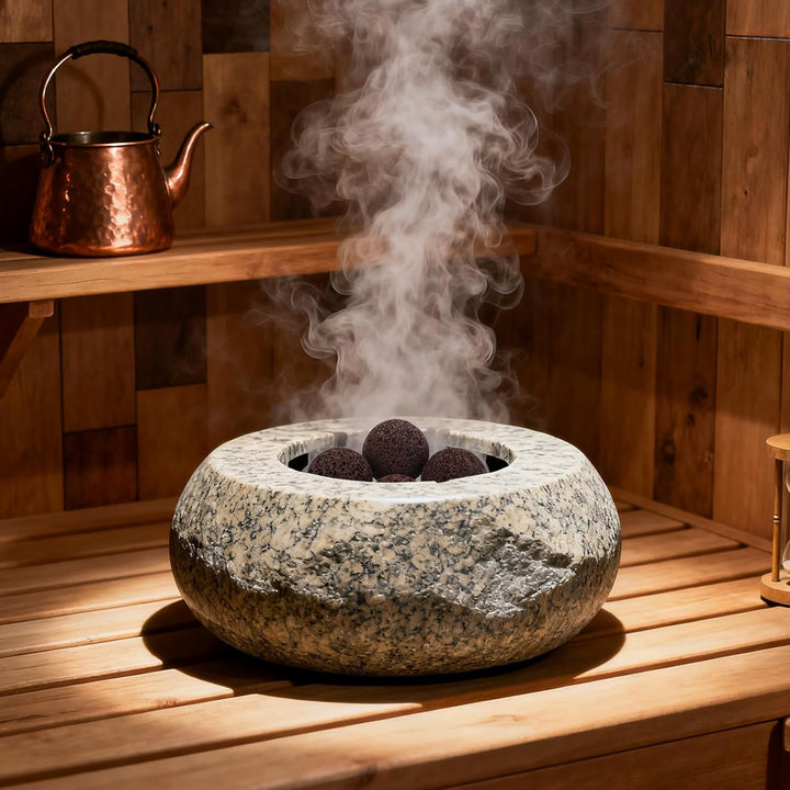 5Pcs Sauna Heater Volcanic Stones - Sauna Room Replacement Rocks for Heating - 4Cm Natural Steam Heater Rocks for Indoor Steam Rooms