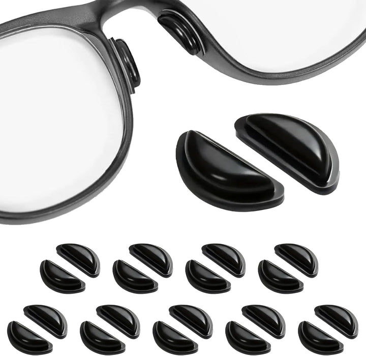 24 Pairs Silicone Nose Pads for Glasses Stick On,Anti-Slip Pads to Stop Glasses Slipping down Nose,Durable & Comfortable Glasses Nose Pads,15 X 6 X 1.5 Mm (Transparent) with Storage Plastic Box