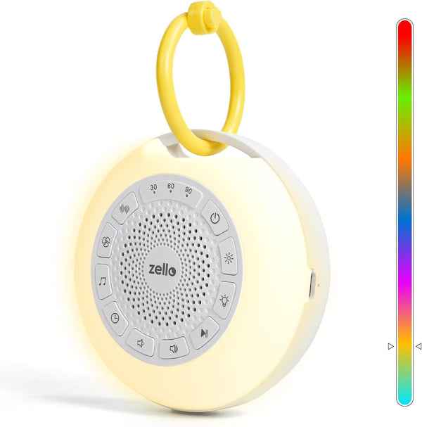 Award Winning Zello Portable Pro Max White Noise Machine Baby Sleep Aid 30 Soothing Sounds 7 Colour Night Light 55Hr Battery Memory Function Portable Sound Machine Travel Pram Pushchair Cot Nursery