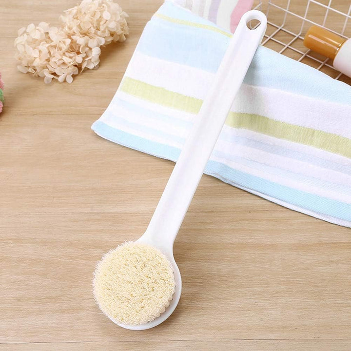 Long Handle Soft Hair Bath Brush for Deep, Exfoliating Body Scrubber & Shower Brush – Ergonomic Design for Comfort and Ease (White)