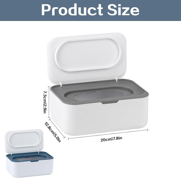 2 PCS Wipes Dispenser Case Box, Baby Wipes Box Dispenser, Dry Wet Tissue Paper Case Holder, Tissue Storage Box Case with Lid, Keep Wipes Fresh, Nappy Box Organiser Storage for Office, Home Accessories