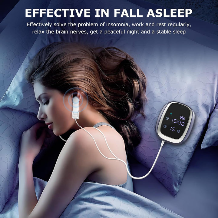 Sleep Aid Device for Adults Anxiety Relief, Hypnotic Muscle & Nerve Device with Ear Clips, CES Treatment Improve Deep Sleep, Portable Micro Current Instrument for Insomnia, Stress Reduction