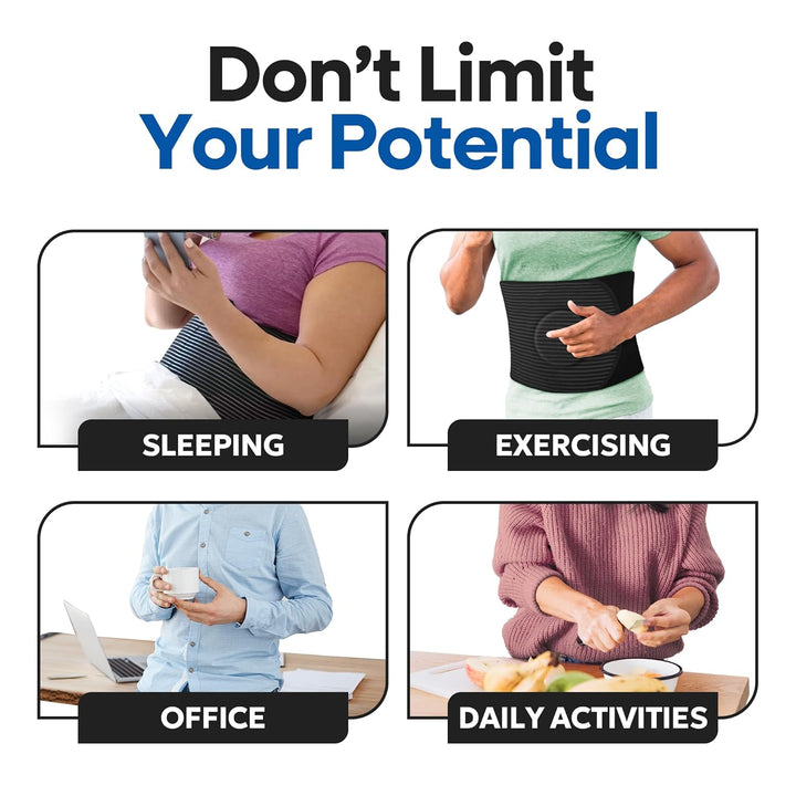 Hernia Belt for Men or Women | C Section Belly Binder & Abdominal Binder | Post Surgery & Pregnancy Tummy Tuck | Hysterectomy, Umbilical Hernia | Postpartum Belly Band & Belly Wrap | (L/XL) 29" - 49"