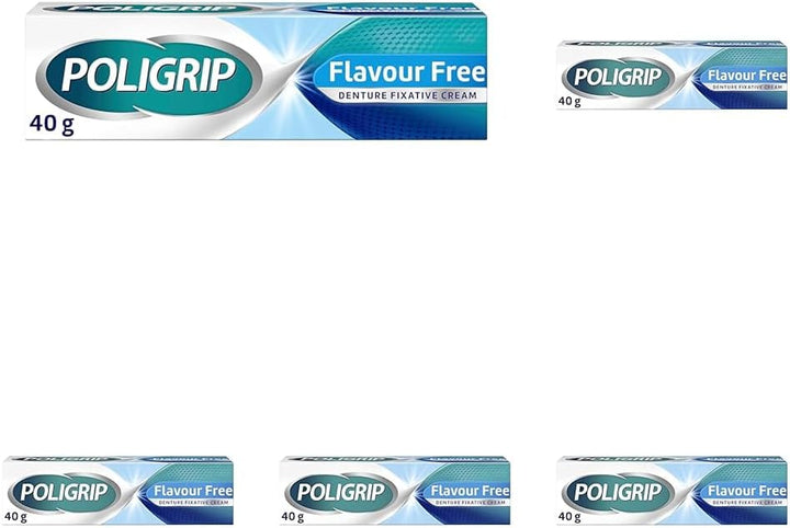 Denture Adhesive Fixative Cream, Adhesive Flavour Free for Strong All-Day Hold of Dentures, 40G