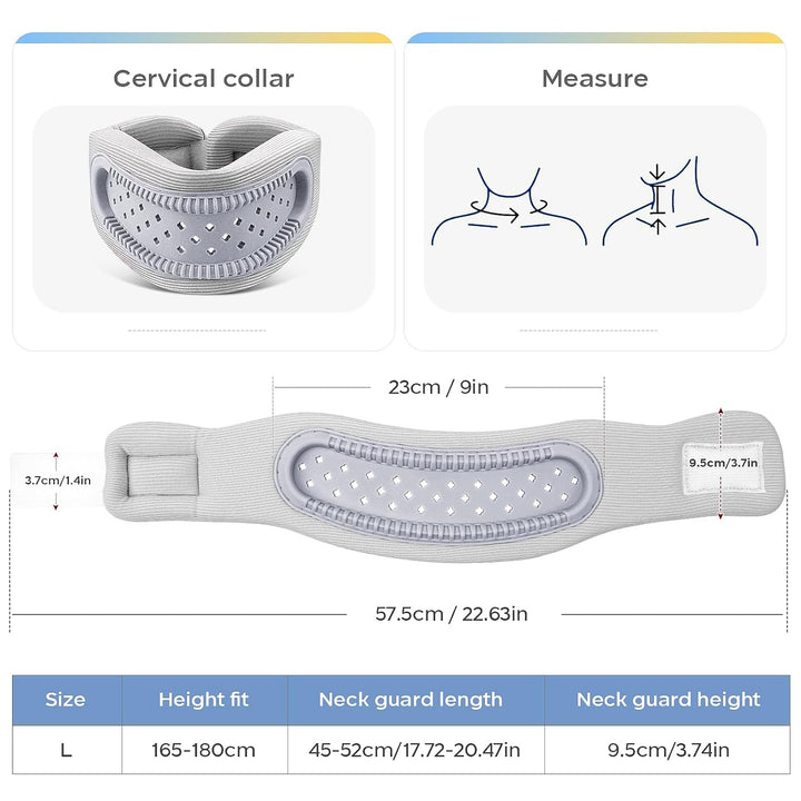 Neck Brace for Neck Pain and Support - Silicone Foam Cervicorrect Neck Brace, Adjustable Neck Support Brace Breathable Cervical Collar for Sleeping Relieving Spinal Pain and Pressure (Grey)