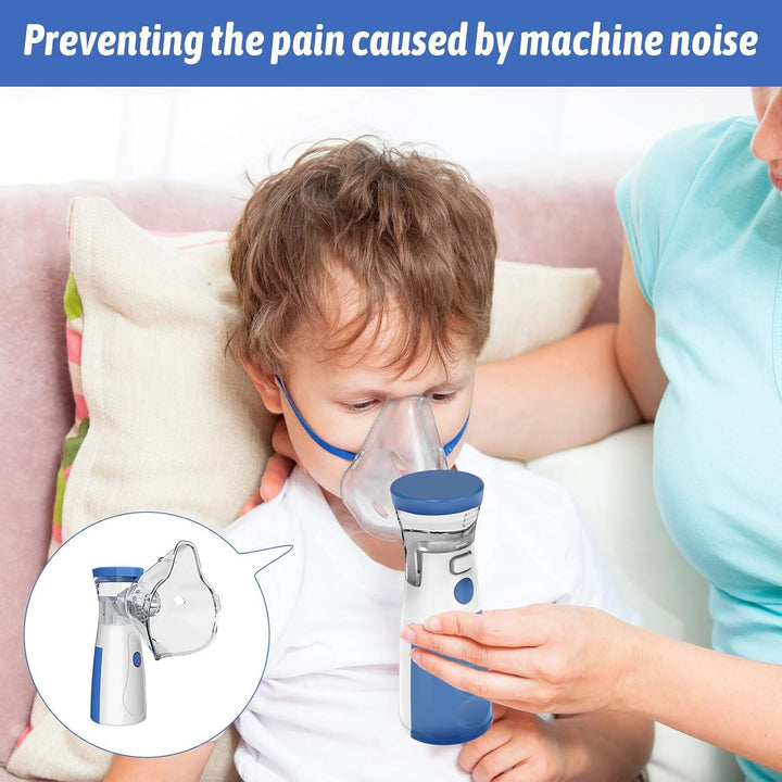 Portable Nebulizer Machine for Adults & Kids with 1 Big+1 Small Mask,Portable Nebulizer,Steam Inhaler,Nebuliser Machine for Adults,Silent Efficient Nebulizer,For Adults Kids Home Travel
