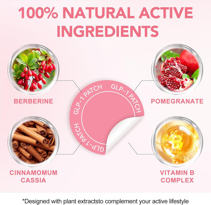 30Pcs GLP-1 Patches, Shape Support Plant-Based, Natural Ingredients Patch, Gentle and Soothing