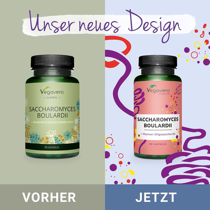 Saccharomyces Boulardii | Prebiotic and Probiotic Supplements | NO Additives | 7 Billion CFU per Capsule | 350 Mg S. Boulardi & 150Mg S. Cerevisiae | Vegan
