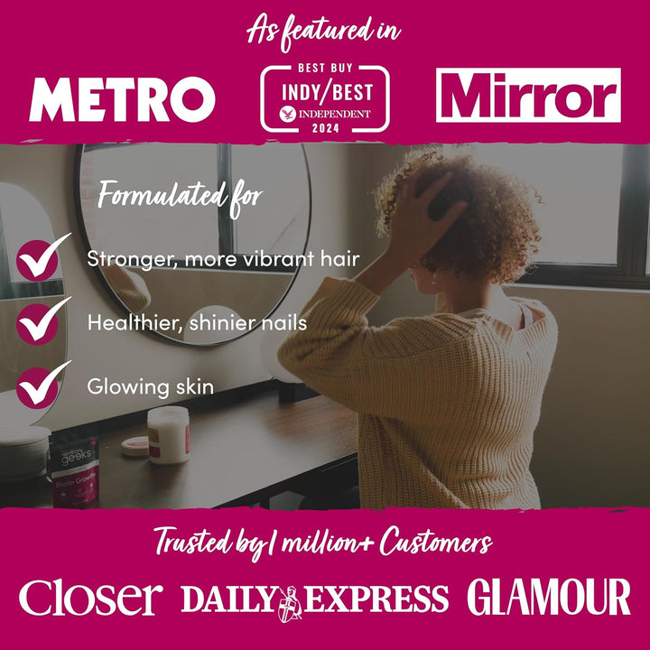 Biotin Hair Growth Supplement - 180 Vegan Tablets Enhanced with Zinc & Selenium, Hair Vitamins Complex - Biotin 10000 Mcg - Hair Skin and Nails Vitamins for Women & Men UK (Packaging Design May Vary)