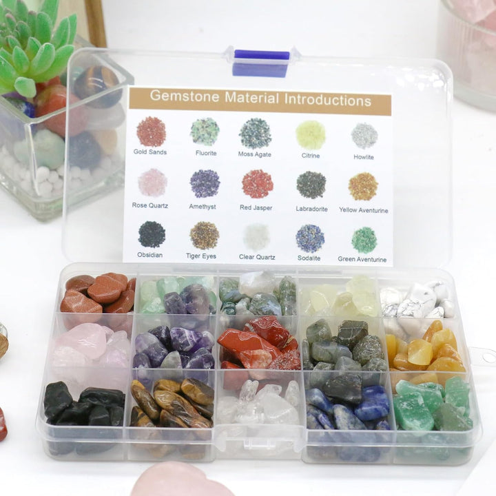 15Pcs Healing Crystals Set,Tumbled Stone and Gemstones Bulk, Natural Polished Stones Rocks and Quartz Crystal, Chakra Stone for Reiki,Meditation, Home Decorate Crystal Gifts for Beginner
