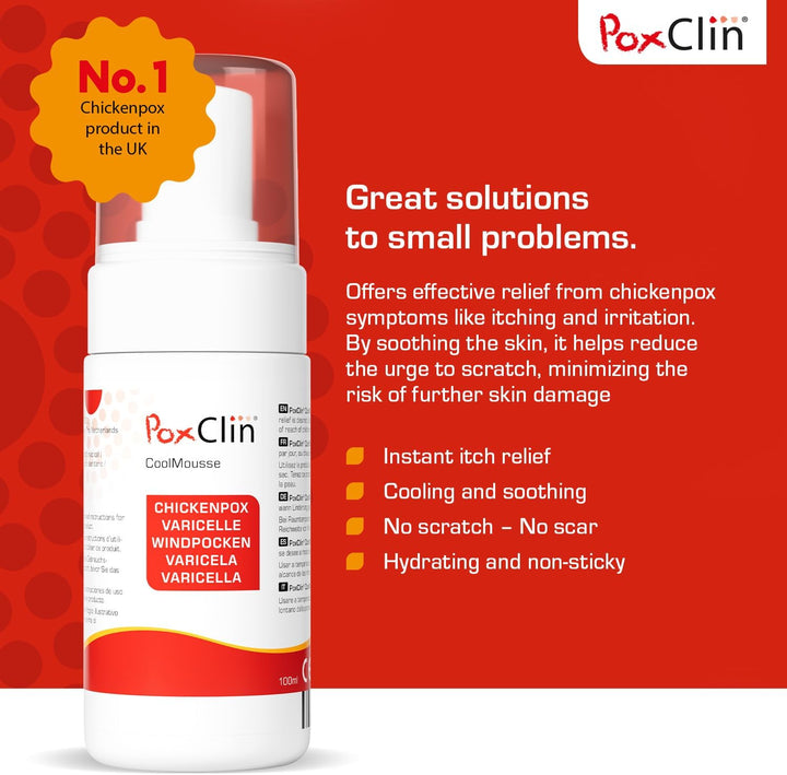 Coolmousse Chickenpox Treatment for Children, Relieve Symptoms and Itch of Chickenpox, Natural Ingredients, 100 Ml