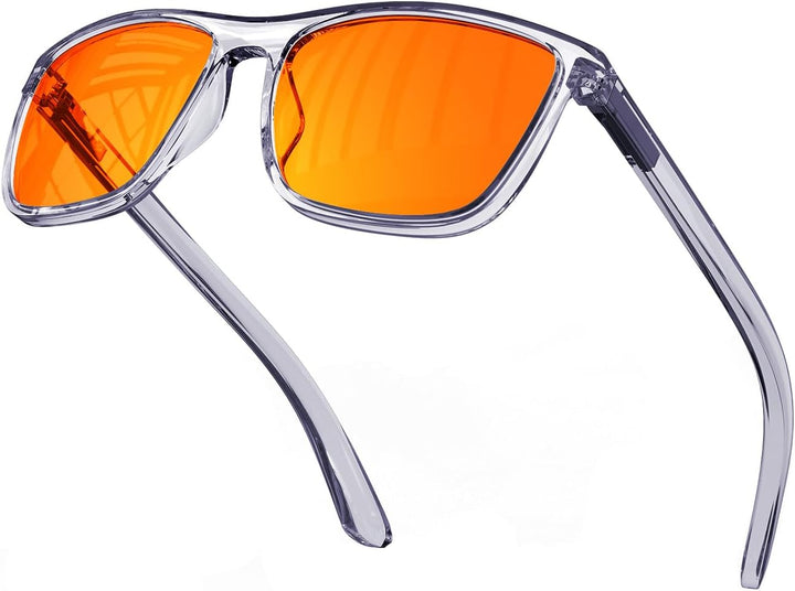 Dark Red Lens Sleep Glasses, 100% Blue & Green Light Blocking Glasses for Better Sleep, anti Eyestrain Women Men