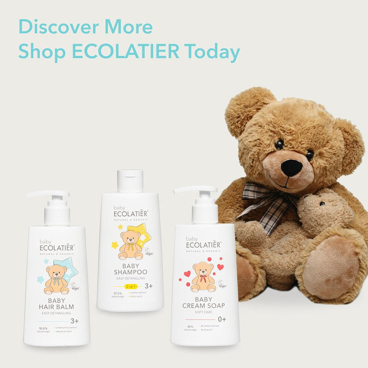 Baby Hair Balm Easy Detangling 3+ - Kids Conditioner with 96.8% Natural Ingredients, Vegan Certified, Gentle Hair Conditioner for Children and Babies, Hair Balm for Soft Hair, 250 Ml