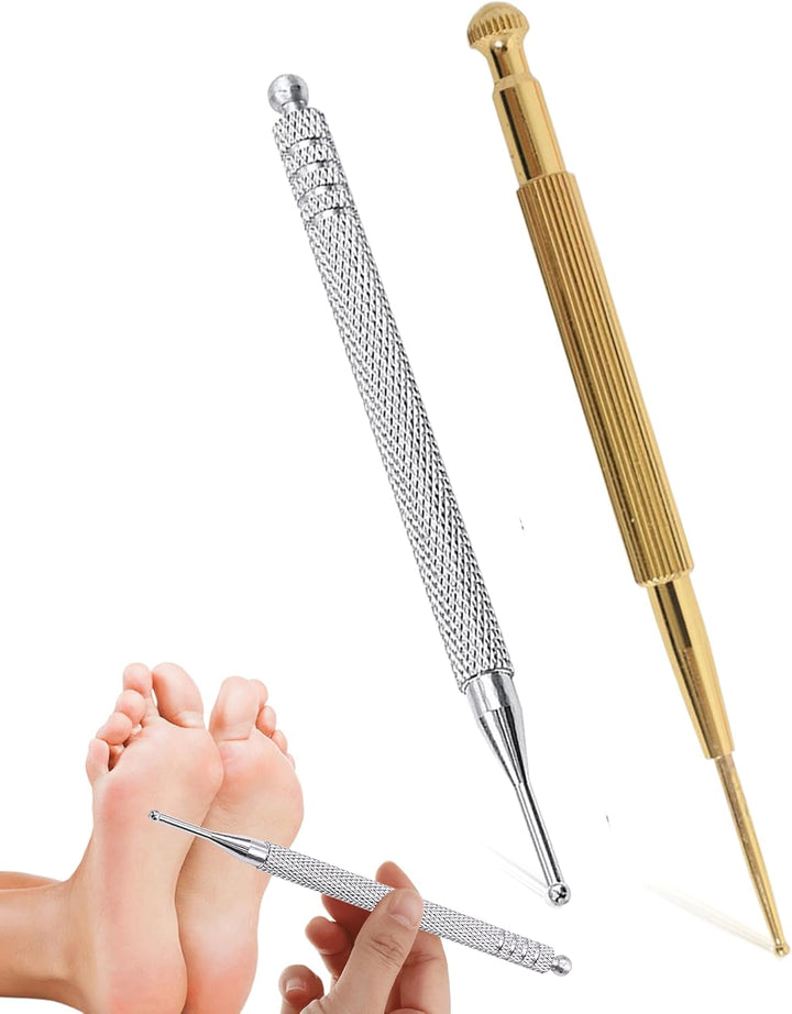 2PCS Acupuncture Pen Stainless Steel Retractable Acupressure Pen Double Headed Body Probe Pen Facial Reflexology Tools Acupressure Pen Promote Blood Circulation for Facial Massager