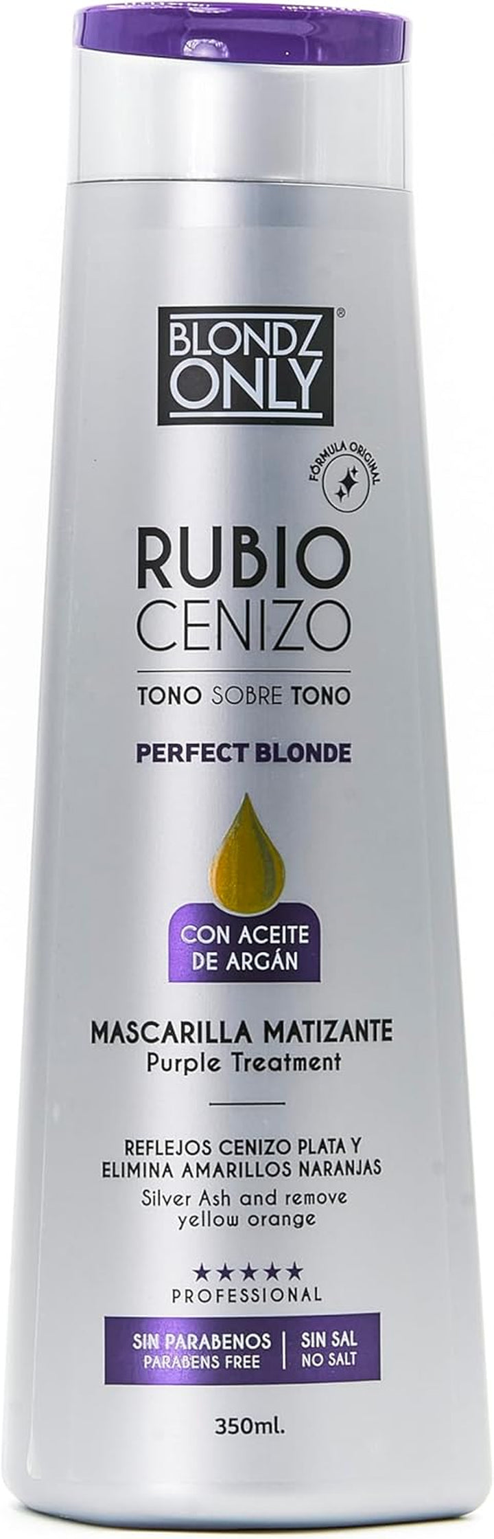 Hair Purple Toning Mask | Eliminates Brassiness | Neutralizes Yellow & Orange Tones | Rubio Marfil Blonde Pearl with Argan Oil Perfect Blonde (Beige) 11.8 Fluid Ounce (350 Ml)