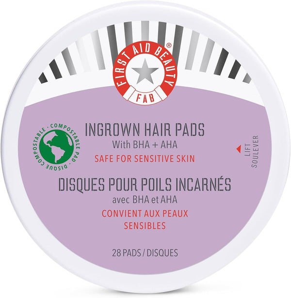 Ingrown Hair Pads with BHA & AHA – Daily Treatment Relieves Razor Burn, Prevents Ingrown Hairs and Soothes Irritation – 28 Pads
