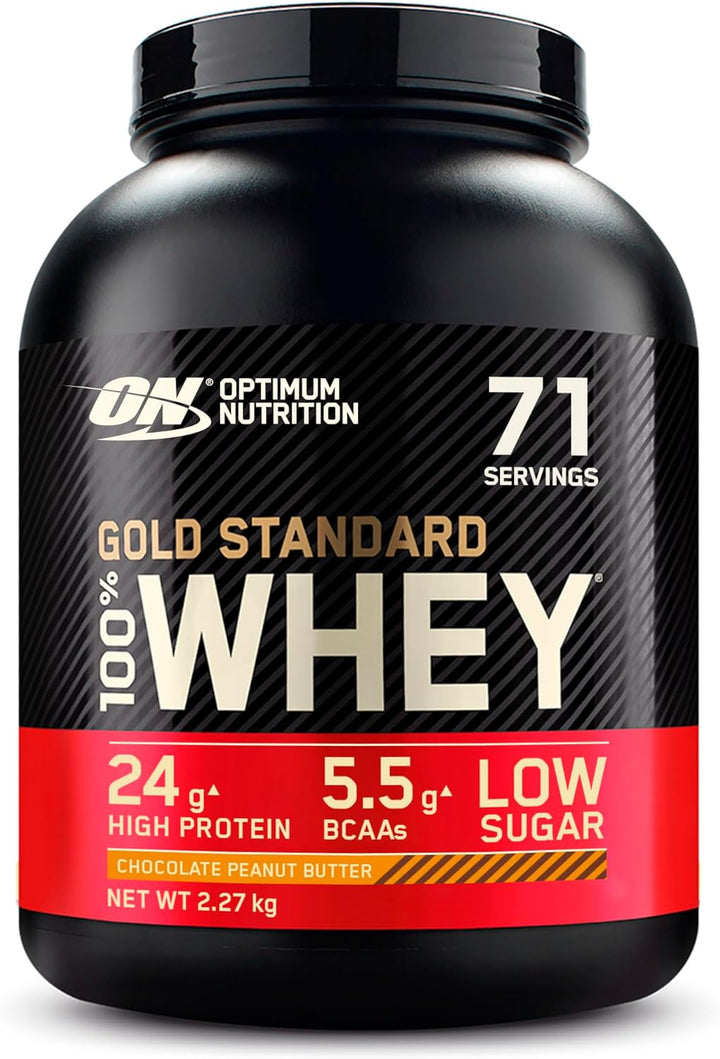 Gold Standard Whey Muscle Building and Recovery Protein Powder with Naturally Occurring Glutamine and Amino Acids, Extreme Milk Chocolate, 71 Servings, 2.27Kg, Packaging May Vary