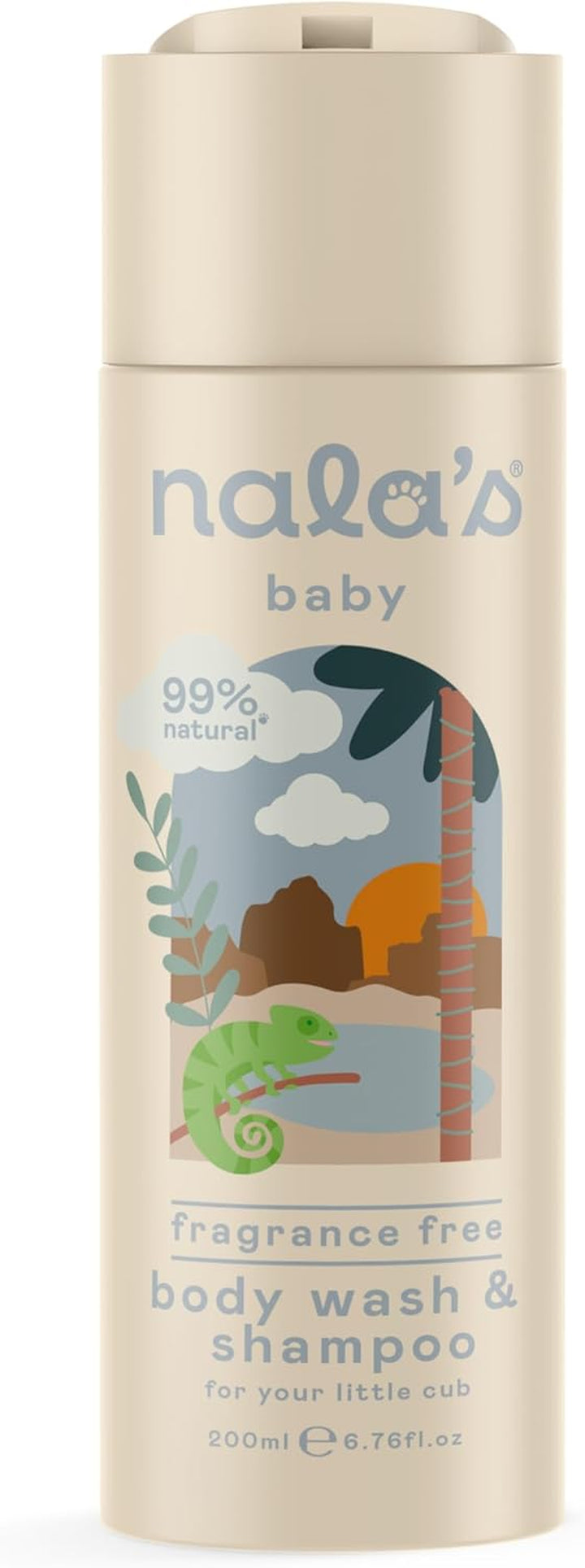 Body Wash & Shampoo | Award-Winning | 99% Natural | Dermatologically-Tested and Paediatrician-Approved | Tear-Free | Nourishing Oat and Shea Butter | Vegan | 200Ml | Nalas Baby