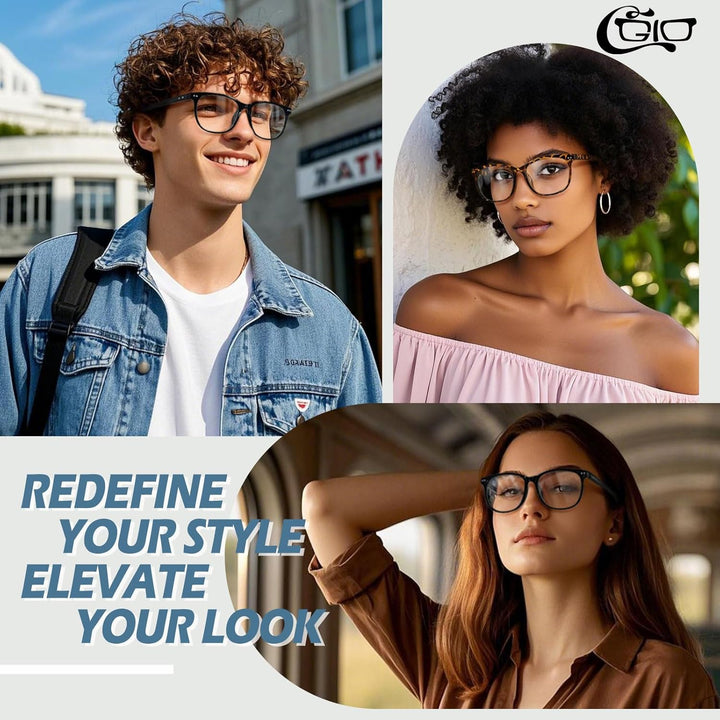 CN81 Fake Glasses Women Men Large Oversized Clear Lens Horn Rimmed Glasses 100% UV400 Protection