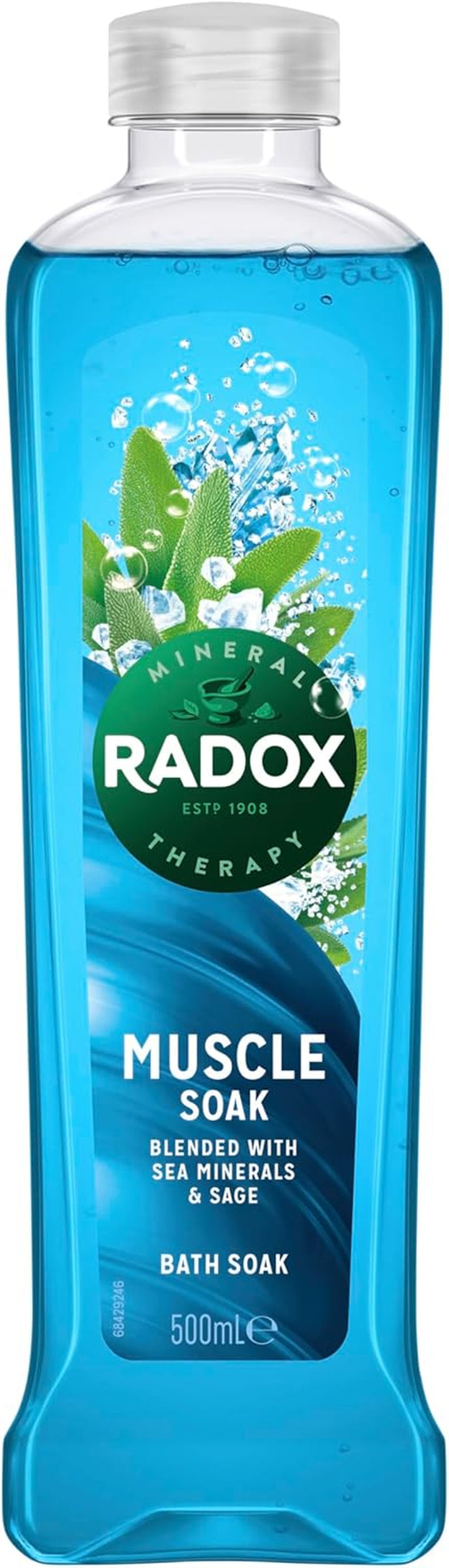 Radox Mineral Therapy Bath Soak Muscle Soak Uniquely Blended with Minerals, Herbs & a Soothing Thyme Fragrance for a Restorative Bubble Bath 500 Ml