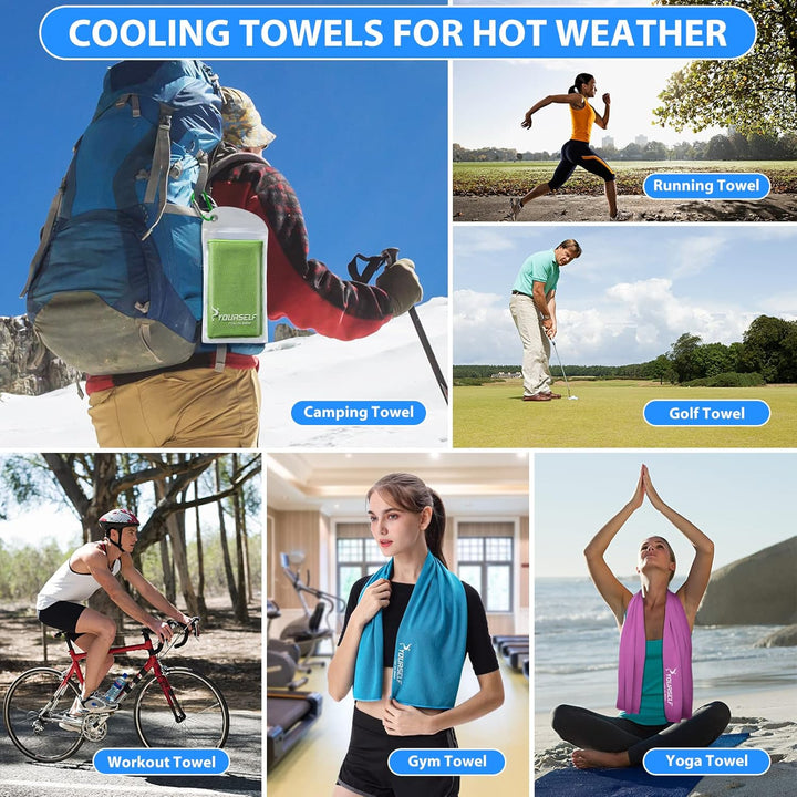 Cooling Towel, Cooling Towels for Neck,40 Inch X 12 Inch Ice Towel for Instant Cooling Relief, Soft Breathable Chilly Towel, Perfect Yoga, Golf, Sports, Gym, Workout, Athletes Towel