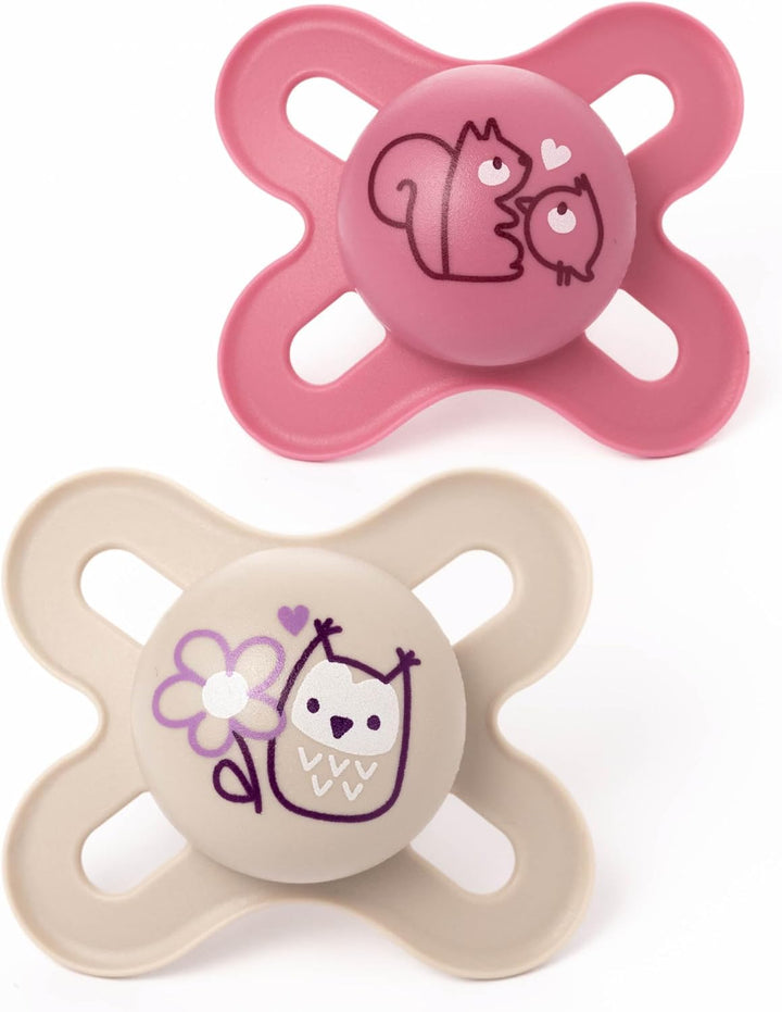 Original Start Soothers | 0-2 Months | 2 Pack | Newborn Dummies | Comes in Dummy Steriliser Case | Sustainable Materials | Baby Accessories for Newborn | Cream (Various Designs)